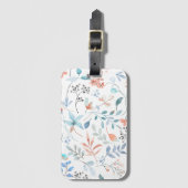 Waterverf wilde bloemen bagagelabel (Voorkant (verticaal))