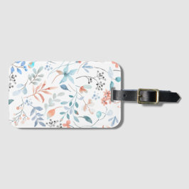 Waterverf wilde bloemen bagagelabel