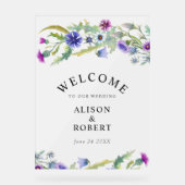 Waterverf wilde bloemen bevroren bruiloft welkom acryl bord (Voorkant)