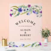 Waterverf wilde bloemen bevroren bruiloft welkom acryl bord (Huwelijk)