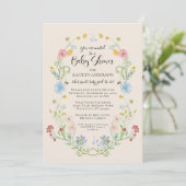 Waterverf Wilde bloemen Bijen Baby Girl Shower Kaart (Staand voorkant)