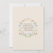 Waterverf Wilde bloemen Bijen Baby Girl Shower Kaart (Achterkant)