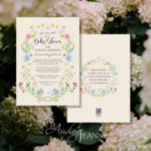 Waterverf Wilde bloemen Bijen Baby Girl Shower Kaart