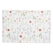 Waterverf Wilde Bloemen Bloem Botanisch Patroon Kussensloop (Achterkant)