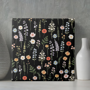 Waterverf Wilde Bloemen Bloem Botanisch Patroon Tegeltje