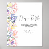 Waterverf wilde bloemen bloemendiapers raffle poster (Voorkant)