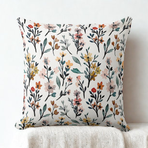 waterverf wilde bloemen bloemenpatroon kussen