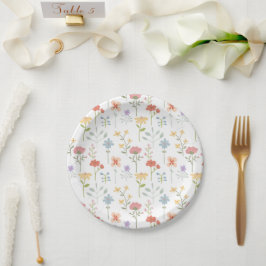 Waterverf Wilde Bloemen Bloemmotief Papieren Bordje