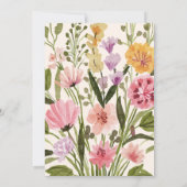 Waterverf wilde bloemen boeket verjaardag kaart (Achterkant)