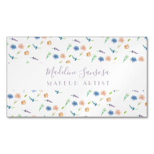 Waterverf Wilde Bloemen Botanisch Evenementontwerp Magnetisch Visitekaartje