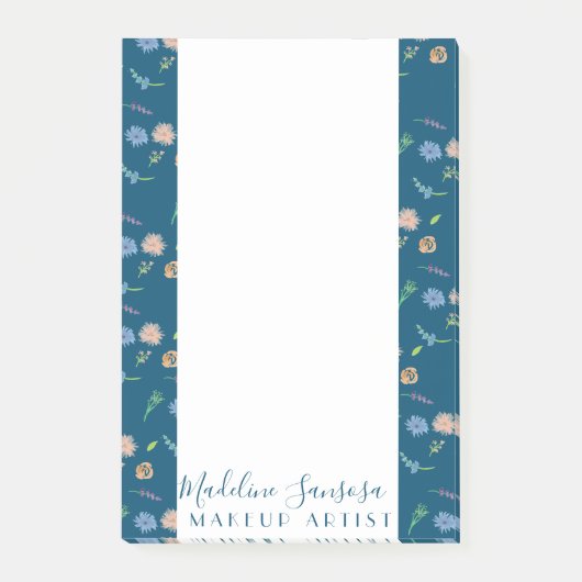 Waterverf Wilde Bloemen Botanisch Evenementontwerp Post-it® Notes (Voorkant)