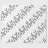 Waterverf Wilde Bloemen Botanische Klassieke Eenvo Cadeaupapier (Vlak)