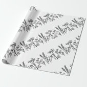 Waterverf Wilde Bloemen Botanische Klassieke Eenvo Cadeaupapier (Uitgerold)