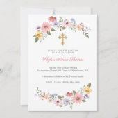 Waterverf Wilde bloemen Breedbeaptisme Kaart (Voorkant)