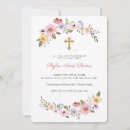 Waterverf Wilde bloemen Breedbeaptisme Kaart