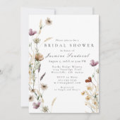 Waterverf Wilde bloemen Bridal Shower Uitnodiging (Voorkant)