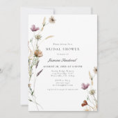 Waterverf Wilde bloemen Bridal Shower Uitnodiging (Voorkant)