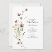 Waterverf Wilde bloemen Bridal Shower Uitnodiging (Voorkant)