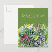 Waterverf wilde bloemen briefkaart (Voorkant / Achterkant)