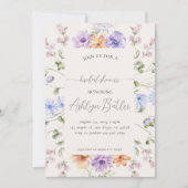 Waterverf Wilde Bloemen Bruidsmeisje Uitnodiging (Voorkant)