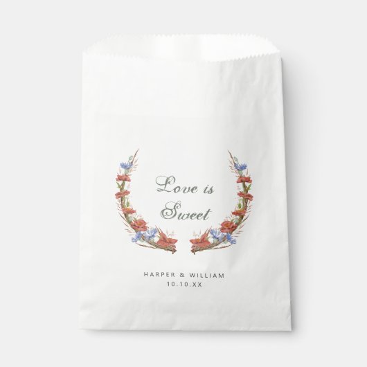 waterverf wilde bloemen bruiloft bedankzakje (Voorkant)