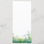Waterverf Wilde Bloemen Bruiloft Menu (Achterkant)
