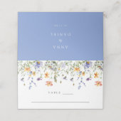 Waterverf Wilde Bloemen Bruiloft Plaatskaartje (Buitenkant ongevouwen)