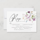 Waterverf wilde bloemen Bruiloft RSVP-kaart Kaart (Voorkant)