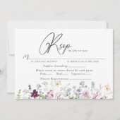 Waterverf wilde bloemen Bruiloft RSVP-kaart Kaart (Voorkant)