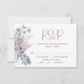 Waterverf Wilde Bloemen Bruiloft RSVP Kaartje (Voorkant)