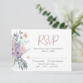 Waterverf Wilde Bloemen Bruiloft RSVP Kaartje (Staand voorkant)