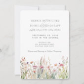 Waterverf Wilde Bloemen Bruiloftsinvitaties Kaart (Voorkant)