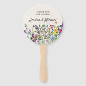 Waterverf wilde bloemen buitenshuis bruiloft bruid handwaaier (Voorkant)