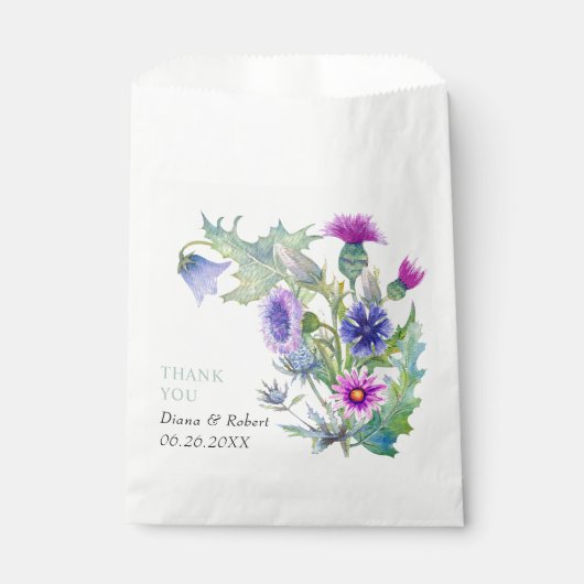 Waterverf wilde bloemen Dank u bruiloft Bedankzakje (Voorkant)