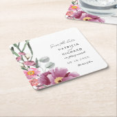 Waterverf wilde bloemen die de datum bewaren kartonnen onderzetters (Schuin)