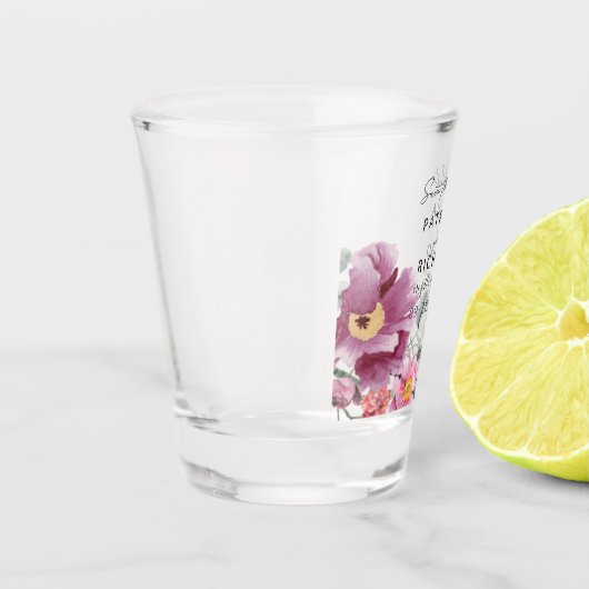 Waterverf wilde bloemen die de datum bewaren shot glas (Links)