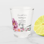 Waterverf wilde bloemen die de datum bewaren shot glas (Voorkant)