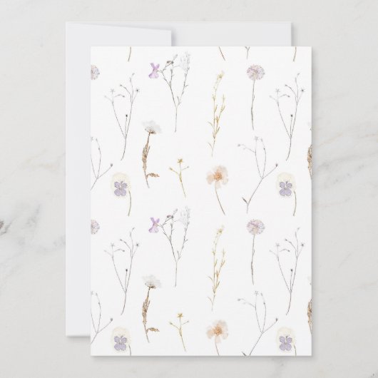 waterverf wilde bloemen Doop & 1e Verjaardag Kaart (Achterkant)