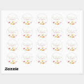 Waterverf Wilde Bloemen Elegant Lieve Dank Je Ronde Sticker (Vel)