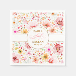 Waterverf Wilde Bloemen Elegante Boho Bruiloft Servet