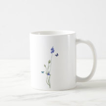 Waterverf Wilde Bloemen en Blauwe Waterverf Strepe