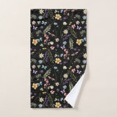 Waterverf wilde bloemen en vlinders patroon bad handdoek (Handdoek)