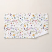 Waterverf wilde bloemen en vlinders patroon bad handdoek (Handdoek)