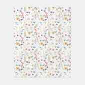 Waterverf wilde bloemen en vlinders patroon fleece deken (Voorkant)