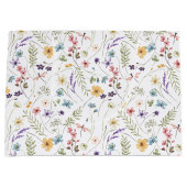 Waterverf wilde bloemen en vlinders patroon groot cadeauzakje (Voorkant)