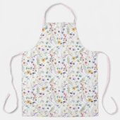 Waterverf wilde bloemen en vlinders patroon schort (Voorkant)