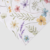 Waterverf wilde bloemen en vlinders patroon tissuepapier (Detail)