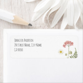 Waterverf Wilde Bloemen Etiket