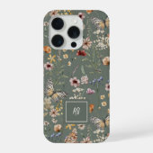 Waterverf Wilde Bloemen Florale Monogram iPhone Hoesje (Achterkant)
