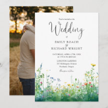 Waterverf Wilde Bloemen Foto Bruiloft